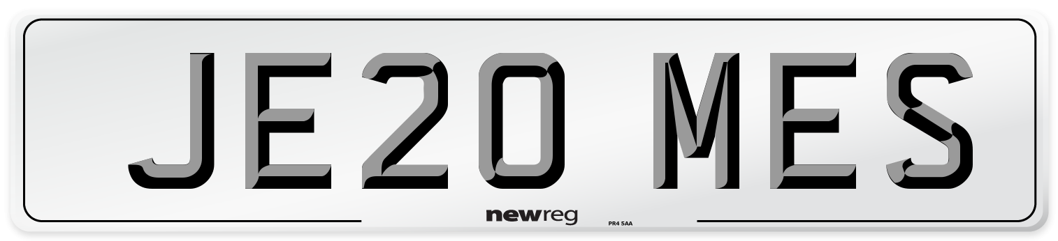 JE20 MES Number Plate from New Reg